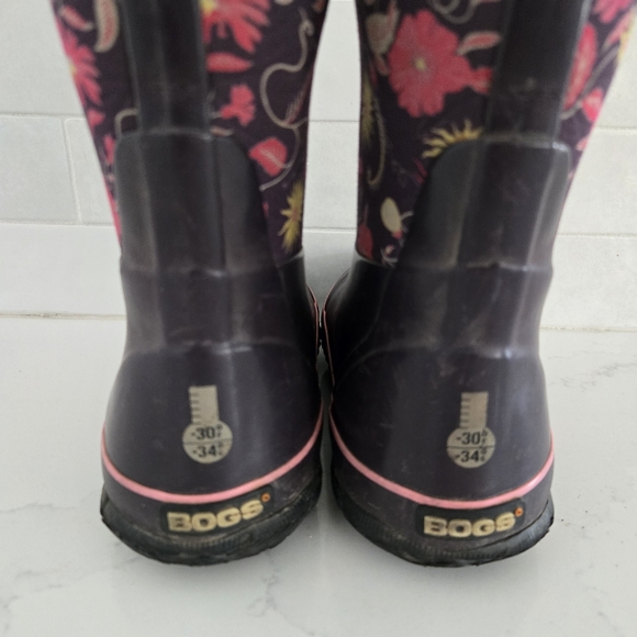 Bogs Classic High Handles Flower Purple Floral Waterproof Insulated Snow Boots 1 - Picture 7 of 9